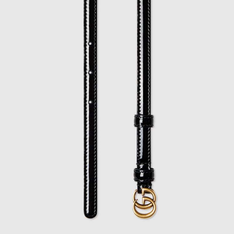 Thin patent Double G belt - Image 2